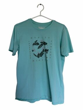 Hurley Turquoise Graphic T-Shirt Size Small Fair Condition